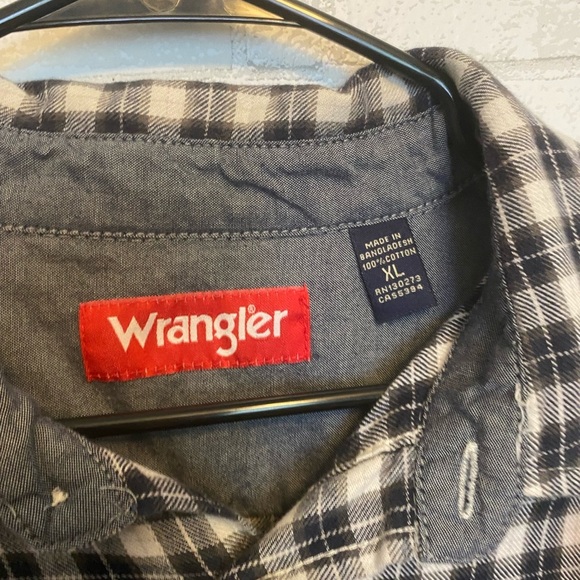 Wrangler Shirt Men Blue Western Rodeo Cowboy Point XLarge - Picture 2 of 6